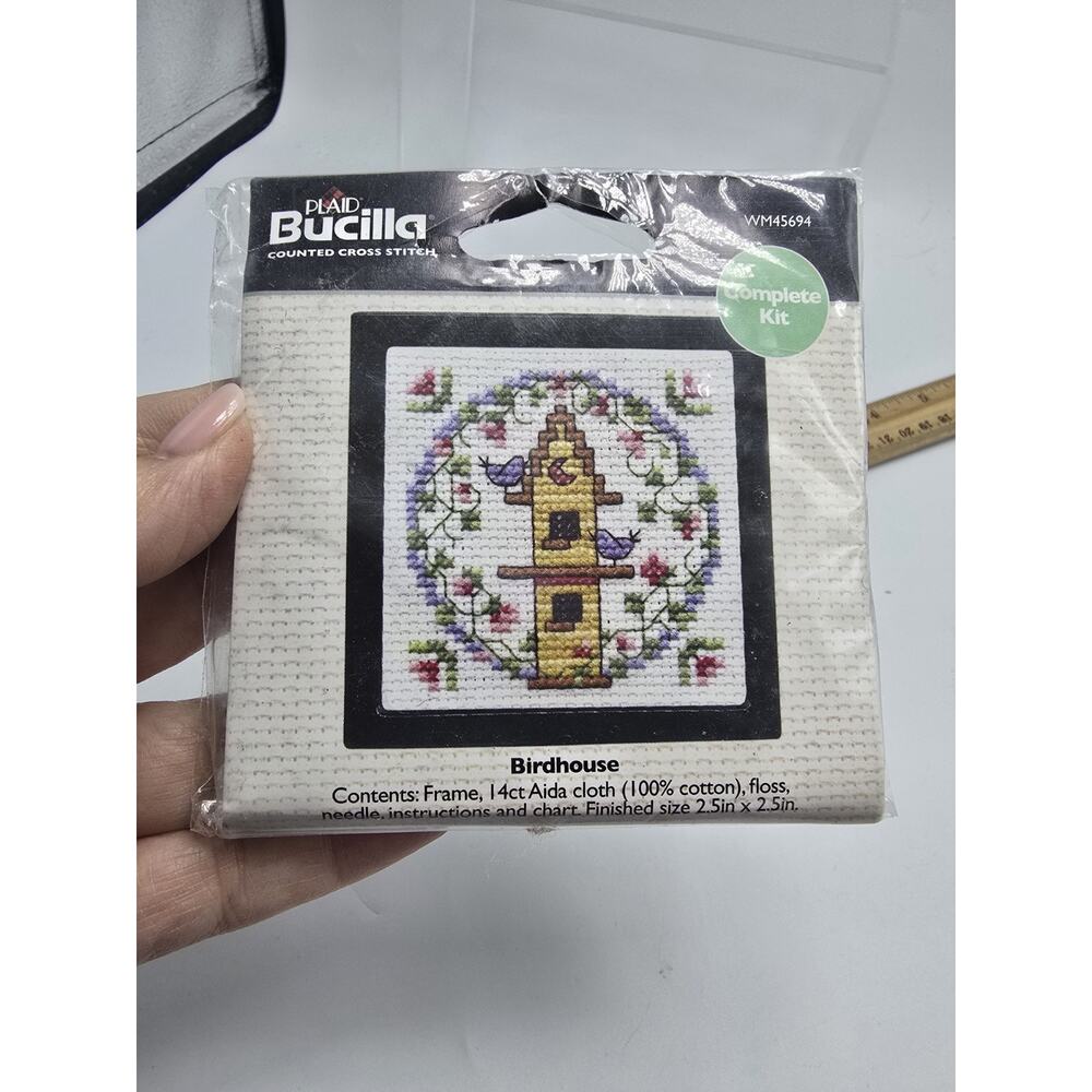 Bucilla Cross Stitch Lot of Mini Kit Birdhouse